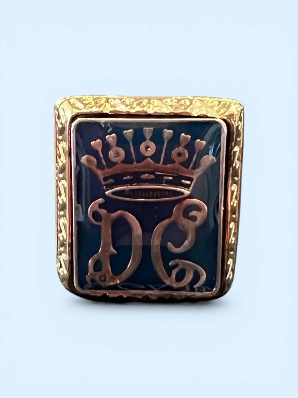 Dolce & Gabbana Blue Enamel Crest Ring - Picture 2 of 7